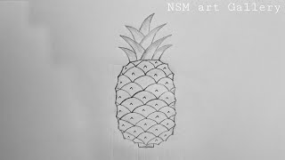 How to draw a pineapple easily step by step #nsm #drawfruit #pineapple #sketch