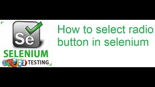 Selenium Class 38: How to Select Radio Button in Selenium