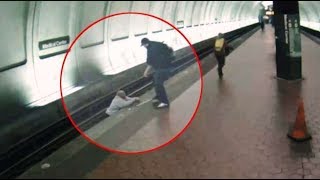 blind man is taken away from metro after fall