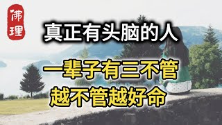 佛理：真正有头脑的人，一辈子有三不管，越不管越好命  #佛理 #佛禪 #人生哲理