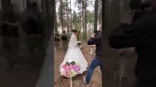 Soldier stage a wedding in the bush