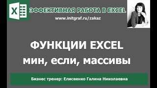 Функции excel: МИН (MIN),  МАКС (MAX), ЕСЛИ (IF). Формулы массивов в эксель.