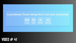 Responsive Countdown Timer using HTML, CSS & JavaScript ⏳ | Easy Tutorial