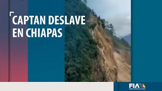 Captan impresionante deslave de un cerro en San Juan Chamula, Chiapas