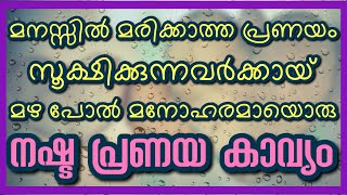 മനസ്സിൽ മരിക്കാത്ത പ്രണയം സൂക്ഷിക്കുന്നവർക്കായ മഴ പോൽ മനോഹരമായൊരു നഷ്ട പ്രണയ കാവ്യം