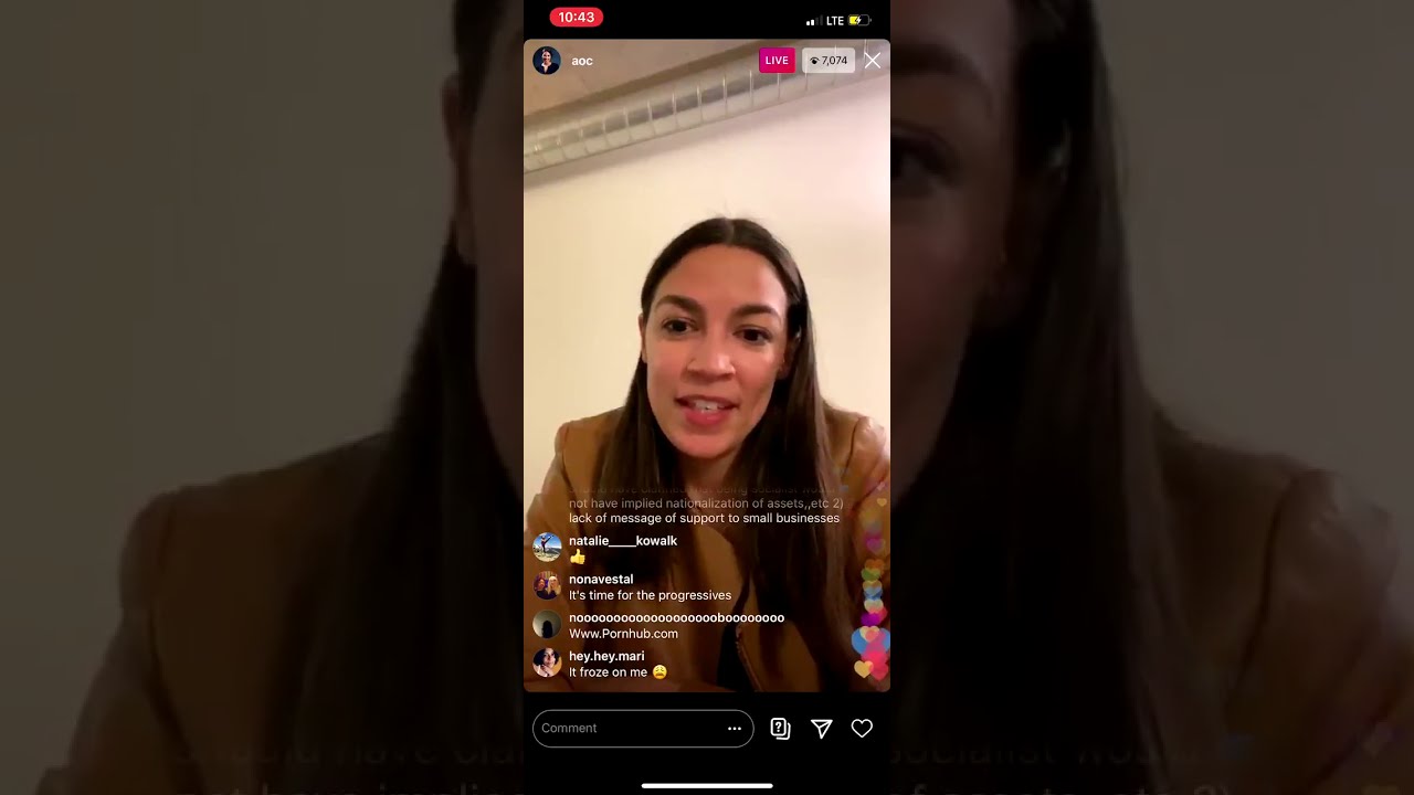 Aoc On Running For President Aoc Ig Live Stream 3 10 2020 Youtube