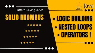 Print Solid Rhombus Star Pattern || Java pattern solving series || nested for loop || Code Handling