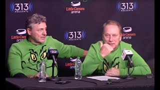 Michigan State coach Tom Izzo and Oakland coach Greg Kampe talk 77-58 win in Detroit