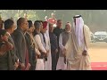 pm modi attends ceremonial reception of amir of qatar at rashtrapati bhawan