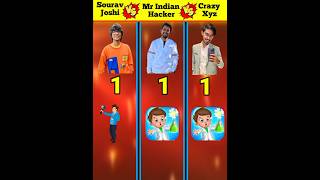 Sourav Joshi Vlogs VS Mr Indian Hacker VS Crazy Xyz❓#shorts