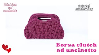 TUTORIAL BORSA CLUTCH FATTA A MANO AD UNCINETTO CON DEL CORDINO PER BORSE - EASYY CROCHET BAG