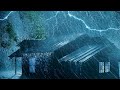 Fall Asleep Easily in 3 Minutes with Night Thunderstorm | Strong Rain on Tin Roof & Intense Thunder