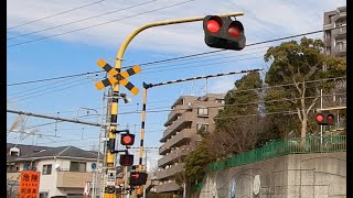 【踏切】JR外房線　オーバーハング踏切 (Railroad crossing in Japan)