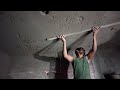 Big bedroom ceiling plastering construction-Using by sand and cement mixer