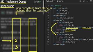 Leetcode 232. Implement Queue using Stacks 🍿🫸🏼 Push to In, Pop from Out — No Doubt! 💫