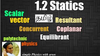 1.2 Statics | polytechnic | physics 11|tamil | resultant| equilibrant | concurrent | coplanar