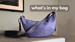 what's in my bag 💜 coach pace shoulder bag review