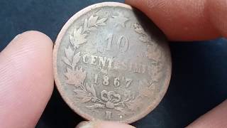 10 centesimi 1867 ITALY(coins value on description section)