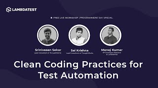 Clean Coding Practices for Test Automation 👩‍💻| Programmers' Day Special | TestMu AI Webinar