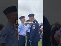 the moment when a father goes to his son air force ceremony