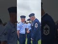 the moment when a father goes to his son air force ceremony