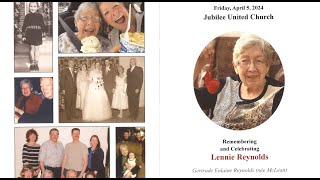 Lennie Reynolds' Funeral and Celebration of Life.