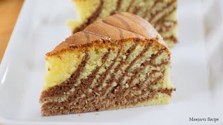 Zebra Sponge Cake | Marble Sponge Cake | Very Soft And Moist Cake