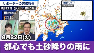 【ゲリラ雷雨情報】東京都心でも土砂降りの雨に 今後も急な雨に注意