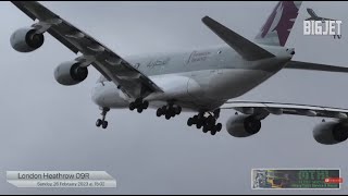 London Heathrow  - 09 departures. A380 late gear retraction @ 02:29:30