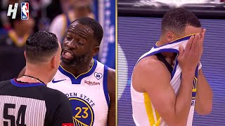 Draymond EJECTED four minutes into the game 😮 Steph FRUSTRATED
