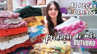 Produção do mês de outubro. Um record de produção #crochet #produçãodecroche