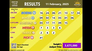 Dream Draw Free Raffle Draw results for February 11, 2025.