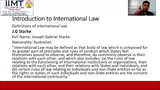 General Overview of International Law | IIMT College of Law , Greater Noida