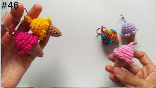 MINI ICE CREAM CROCHET Keychain - PERFECT and SEAMLESS!!!