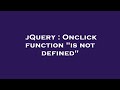 jQuery : Onclick function 