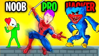 NOOB vs PRO vs HACKER In KICK FIGHTING: JUMP 2 KICK!? (ALL LEVELS!)