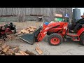 wolfe ridge 28c magnum firewood splitter in the woodyard