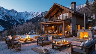 Spring Jazz by the Fireplace - Relaxing Music for a Cozy Mountain Escape