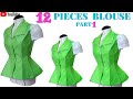 🌟 TWELVE (12) PIECES BLOUSE. HOW TO DRAFT 12 PIECES BLOUSE