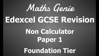 Edexcel Foundation Paper 1 Non Calculator Revision Paper