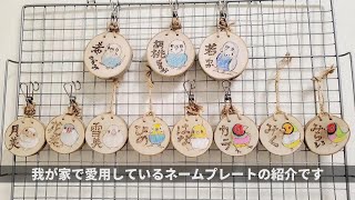 お気に入りの鳥グッズ　ネームプレート 表札 キーホルダー お守り　絵馬　pinohana