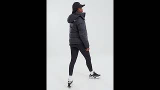 THE NORTH FACE Wordmark Padded Jacket Hooded Shiny Black Women | JD Sports