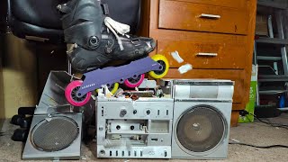 Smash Vintage Sanyo Boombox With Inline Skates