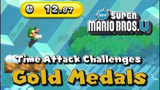 Time Attack Challenges - All Gold Medals | New Super Mario Bros. U