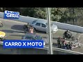 Acidente com carro e moto na zona sul