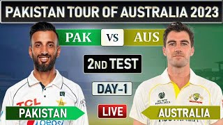 PAKISTAN vs AUSTRALIA 2nd Test MATCH DAY 1 SESSION 2 LIVE COMMENTARY | PAK vs AUS LIVE| RAIN UPDATES