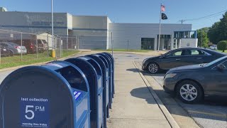 New blue mailboxes in Greensboro no longer allow you to drive-thru & drop off mail