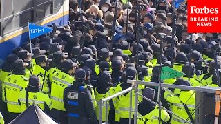 WATCH: Protestors Encounter Police Outside President Yoon’s Residence In Seoul