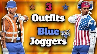 GTA5 I *NEW* TOP 3 Blue Jogger Outfits! (MALE) Transfer Glitch! (1.46) TUTORIAL