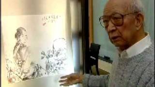 Professor Charles Chu discusses paintings at Connecticut College